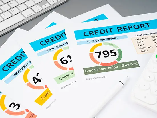 Images of a range of credit scores