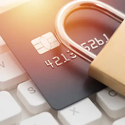 Image of credit card with lock