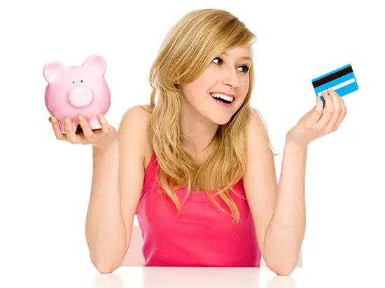 Image of teen holding credit card