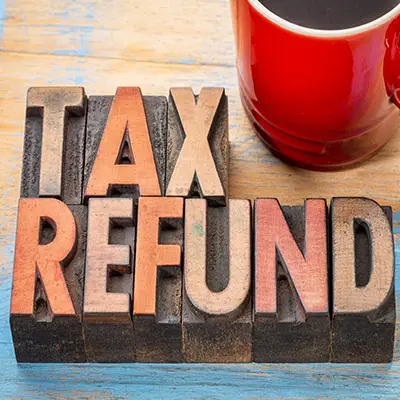 Image of the words TAX REFUND