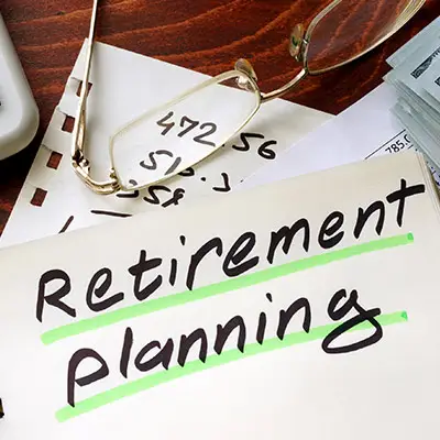 Image of document that reads RETIREMENT PLANNING