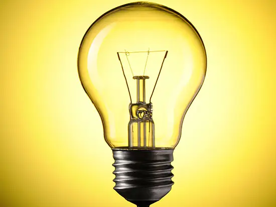 Image of a glowing lightbulb