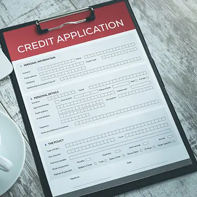 Image of a credit card application