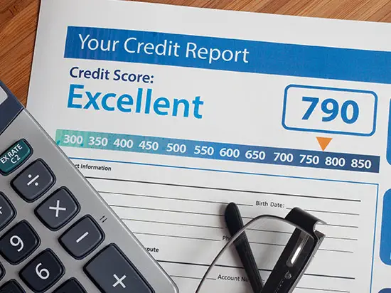 Image of printout of credit score