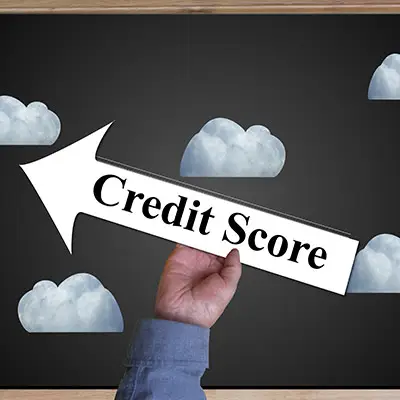 Image of credit score arrow pointing up